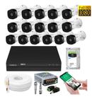 Kit 16 Câmeras Multi Hd Intelbras 1220b 1080p 2mp Dvr 16 Canais Com Hd 2tb