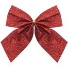 Kit 16 Peças Enfeite Árvore Natal Laço Lacinho Vermelho Glitter Brilhante 9cm