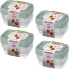 Kit 16 Pote Sanremo Retangular 280ml Vai Freezer Microondas Potinho Ideal Congelar Alimentos Vasilha Plástica