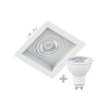 Kit 17 Spot Embutir Mr16 Quadrado Recuado Branco + Lâmpada Dicroica 4,8w 2700k - Save Energy