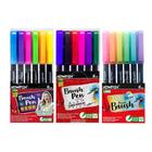 Kit 18 Caneta Brush Pen Vintage Tons Pasteis Neon Ponta - Pentel