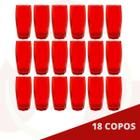 Kit 18 Copos de Vidro Vermelho Florida Mesa Chique 370ml