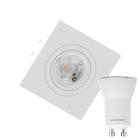 Kit 19 Spot Embutir Quadrado Face Plana Mini Dicroica Mr11 Branco + Lâmpada LED 4w 4000k - Save Energy