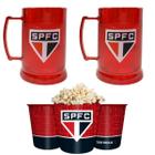 Kit 1Un Balde Pipoca Grande 2,5l + 2Un Caneca Copo Gel 300ml Isolante Térmico Chopp Time São Paulo