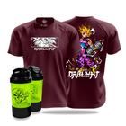 Kit 1x Camiseta Gohan + 1x Coqueteleira Dabliu Fit Treino Academia