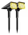 Kit 2/3/4/6/8/10 Refletores Ecoforce Solar 6 Leds Amarelo Ambar 10x Mais Forte Spot Jardim Prova D'água Luminária