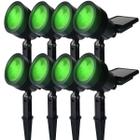 Kit 2/3/4/6/8 Refletores Ecoforce Solar Super Leds Smd Verde 20x Mais Forte Spot Jardim Prova D'água Luminária