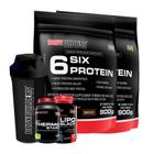 Kit 2 6 Six Protein 900G+ Thermo Start 120G Limão - Bodybuilders