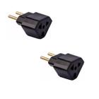 Kit 2 Adaptador De Tomada Padrão Novo E Antigo Universal 10 E 20 Amperes