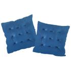 Kit 2 Almofadas para Banco e Cadeira Futton Veludo Azul