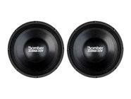 Kit 2 Alto Falante Woofer Bomber 12 Pol Atrack 4 Ohms 400W Rms