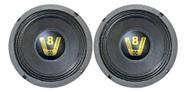 Kit 2 alto falantes compet woofer 8" pol 200w seco preto 4 ohms