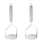 Kit 2 Amassador Batatas Legumes Feijão Aço Inox Cabo Reforçado