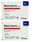 Kit 2 Antiparasitário Maxiverm Plus König C/4 Comp. de 660mg