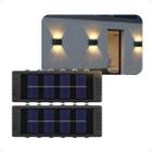 Kit 2 Arandela Solar Externa Parede LED 2 Focos Slim 12 LEDS