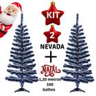 Kit 2 Árvore de Natal Nevada 1,20 metros 100 galhos Natal Iluminado Papai Noel