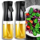 Kit 2 Azeite Spray 200ml Pulverizador Óleo Vinagre Vidro Galheteiro Culinário Cozinha Borrifador Chefe Multiuso Plástico Salada