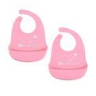 Kit 2 Babador de silicone impermeável com pega migalhas infantis bolso blw bebe