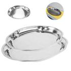 Kit 2 Baixelas Travessa Oval Inox Funda 45cm-51cm 2 tamanhos