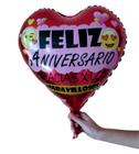 Kit 2 Balão Metalizado Coração Para Festa Feliz Aniversário 46cm - Rio Tijucas