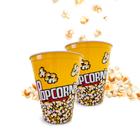 Kit 2 Baldes Potes Pipoca Popcorn 2.3l Plástico Grande