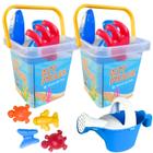 Kit 2 Baldinhos de Praia Brinquedo Pazinha Infantil Acessórios Verão - Atacarejo Kids