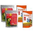 Kit 2 Bambito Extrusado 500g + 2 Papagaio Mix Colorida 500g - Biotron Comida Congo Maritaca RingNeck - Biotron Zootécnica