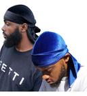 Kit 2 Bandana Durag Veludo Preta E Azul 360 Waves Rapper