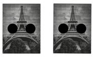 Kit 2 Bandeja Esteira para Braço de Sofá com porta copos - Torre Eiffel
