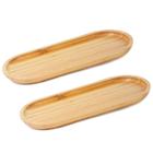 Kit 2 Bandeja Oval Bambu 34Cm Resistente - Mimo Style