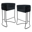 Kit 2 Banquetas Decorativas Base Aço Preto Corano Black