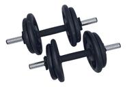 Kit 2 Barras De 40cm Com Rosca Top E 30kg Anilhas - Fitness