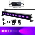 Kit 2 Barras Luz Negra Ultravioleta Neon Barra 9 LED Para Festa Balada Efeitos Especial LKUV9