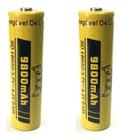 kit 2 Bateria Recarregável modelo 18650 3.7v - 4.2v 9800mah P/ Lanterna