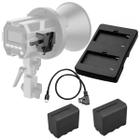 Kit 2 Baterias F970 Para Colbor Cl60 Com Suporte + Cabo Usb-c