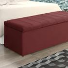 Kit 2 Baús Vitória 138Cm Calçadeira Estofada Suede Vermelho