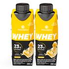 Kit 2 Bebida Láctea Piracanjuba Whey Zero Lactose Sabor Banana com 23g de Proteína 250ml