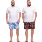 Kit 2 Bermuda tactel short mauricinho plus size estampado verão praia masculino