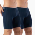 Kit 2 Bermuda Térmica Masculina Short Térmico Masculino com Bolso Cueca Térmica Sem Costura