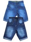 Kit 2 Bermudas Jeans Infantil Roupa Masculino Short Menino