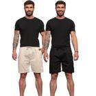 kit 2 Bermudas Linho Masculina Casual Respirável Academia Treino Passeio - AERRE