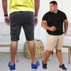 Kit 2 Bermudas Masculina Brim Plus Size Esporte Fino Social