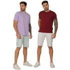 Kit 2 Bermudas Masculina Jeans Sarja Elastano Slim Fit Top