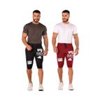 Kit 2 Bermudas Masculina Jogger Moletom New York Academia