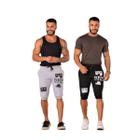 Kit 2 Bermudas Masculina Jogger Moletom New York Academia