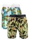 Kit 2 Bermudas Masculina Tactel Estampado com Elastano Bolsos laterais KIT-2UNI-393.5