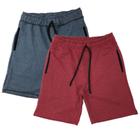 KIT 2 Bermudas Moletom Slim Masculina MXD Conceito Mesclados Cores Originais