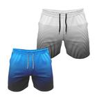 Kit 2 Bermudas Shorts Elastano Treino Praia Canal Surf Masculina