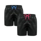 Kit 2 Bermudas Tactel Shorts Masculinos Praia Atacado Preto