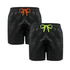 Kit 2 Bermudas Tactel Shorts Masculinos Praia Atacado Preto